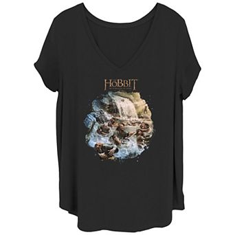 Juniors' Plus Size The Hobbit Movie River Ride V-Neck Graphic Tee