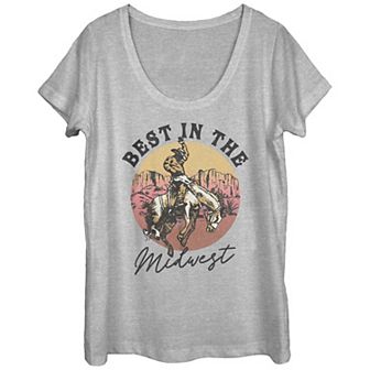 Juniors' Best In The Midwest Scoop Neck Graphic Tee