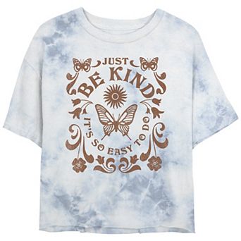 Juniors' Just Be Kind Its So Easy To Do Bombard Wash Graphic Crop Tee