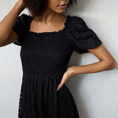 Women's LC Lauren Conrad Balloon Sleeve Smocked Midi Dress