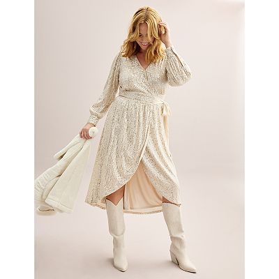 white christmas dresses Mika Wrap Maxi Dress Cream | Dresses main image 1