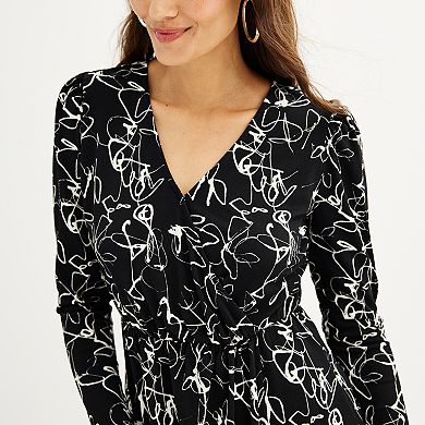 Women’s Nine West Long Sleeve Wrap Dress