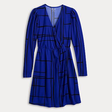 Women’s Nine West Long Sleeve Wrap Dress