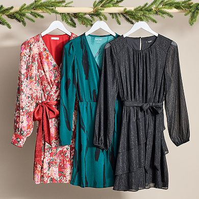 Women’s Nine West Long Sleeve Wrap Dress