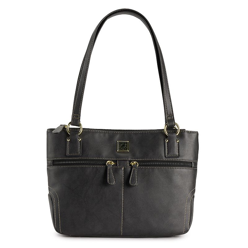 Stone & Co. Crunch Leather Tote Bag, Black