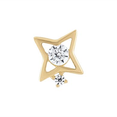 Amella Jewels 10k Gold Cubic Zirconia Star Cartilage Earring
