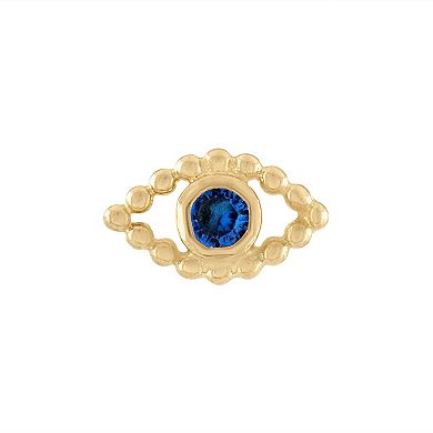 Amella Jewels 10k Gold Evil Eye Cubic Zirconia Barbell Cartilage Earring
