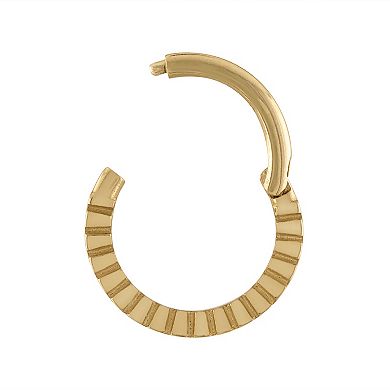 Amella Jewels 10k Gold Textured Clicker Septum Ring