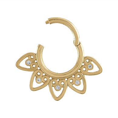Amella Jewels 10k Gold Cubic Zirconia Septum Ring