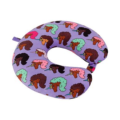 Afro Unicorn 3-Piece 21-Inch Carry-On Hardside Spinner Luggage, Neck Pillow and Eye Mask Set