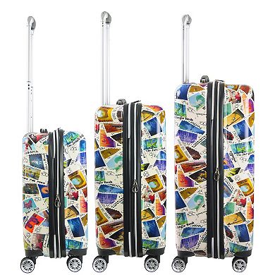 ful Disney's 100 Years Stamps 3-Piece Hardside Spinner Luggage Set