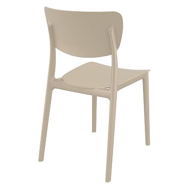 33" Taupe Brown Solid Stackable Patio Dining Chair