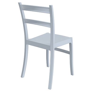 33.5" Silver Gray Solid Patio Dining Armless Chair