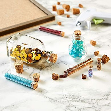 80 Pieces Small Corks Stoppers Bulk Set for DIY Crafts, Jars and Bottles (8 Assorted Sizes)
