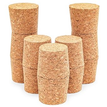 Size #22 Tapered Cork Plugs for Wine Bottles and Crafts (1.7 x 1.46 x 1.49 in 12 Pack)