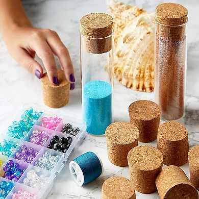 Size #22 Tapered Cork Plugs for Wine Bottles and Crafts (1.7 x 1.46 x 1.49 In, 12 Pack)