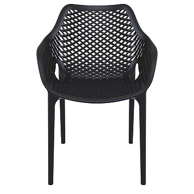 32.25" Black Outdoor Patio Dining Arm Chair - Extra Large