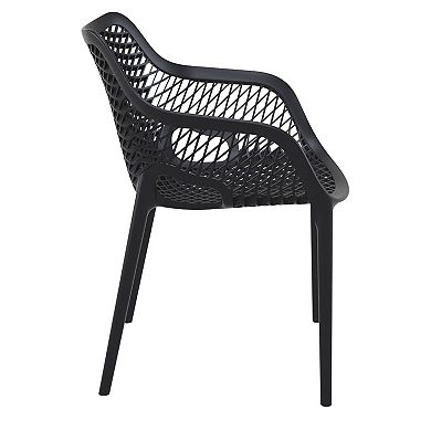 32.25" Black Outdoor Patio Dining Arm Chair - Extra Large