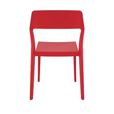 32.75" Red Solid Patio Dining Chair