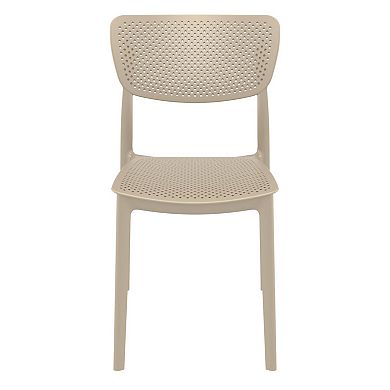 33" Taupe Brown Stackable Patio Dining Chair