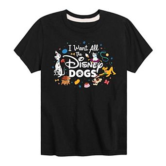 Disney's Boys 8-20 I Want All The Disney's Dogs Graphic Tee