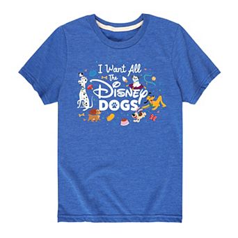 Disney's Boys 8-20 I Want All The Disney's Dogs Graphic Tee