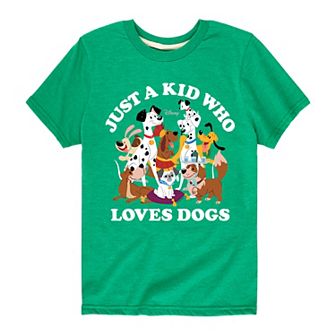 Disney's Boys 8-20 Just A Kid Who Loves Dogs Graphic Tee