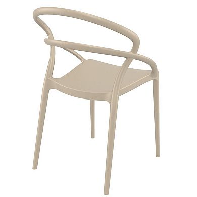 32.25" Taupe Outdoor Patio Round Dining Chair