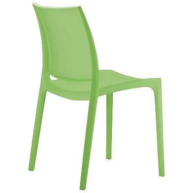 32" Green Outdoor Patio Solid Dining Chair