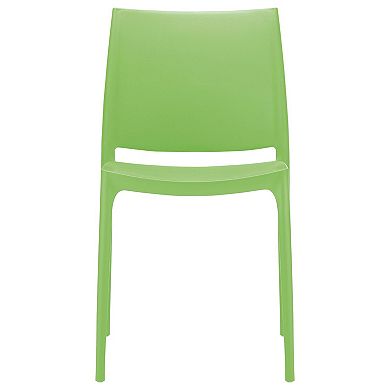 32" Green Outdoor Patio Solid Dining Chair