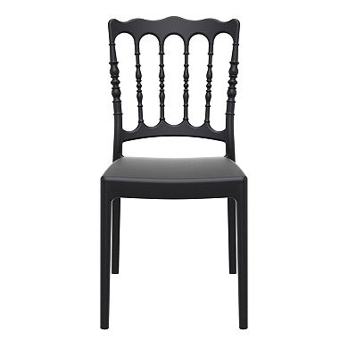 36" Black Stackable Outdoor Patio Dining Chair