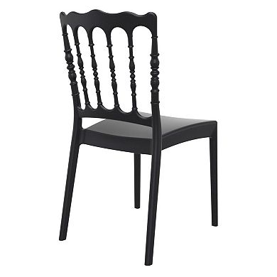 36" Black Stackable Outdoor Patio Dining Chair