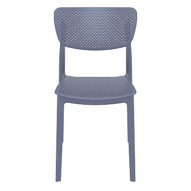 33" Gray Stackable Patio Dining Chair