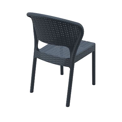 32" Gray Patio Wickerlook Stackable Dining Chair