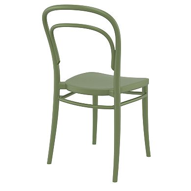 33.5" Olive Green Patio Armless Stackable Dining Chair