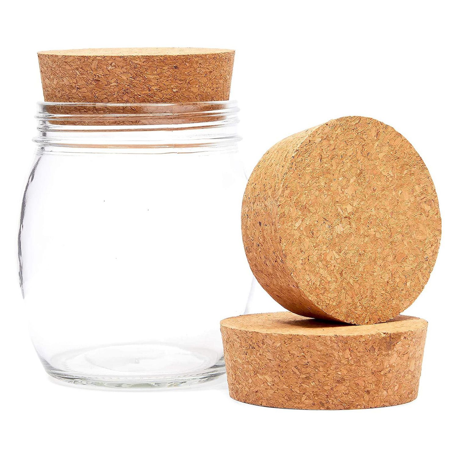 Juvale Set Of 4 Cork Ball Lid Glass Jars, Tall Food Storage