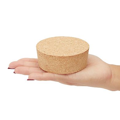 Size #48 Large Tapered Cork Plugs for Jars and Bottles (3.48 x 3.27 x 1.29 In, 3 Pack)