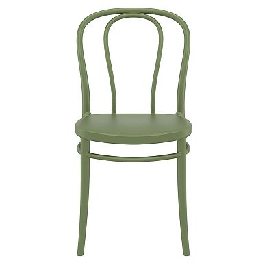 33.5" Olive Green Stackable Patio Armless Dining Chair