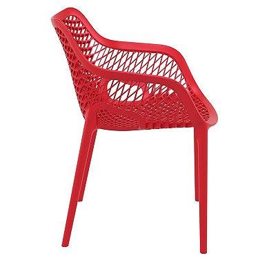 32.25" Red Outdoor Patio Dining Arm Chair - Extra Large