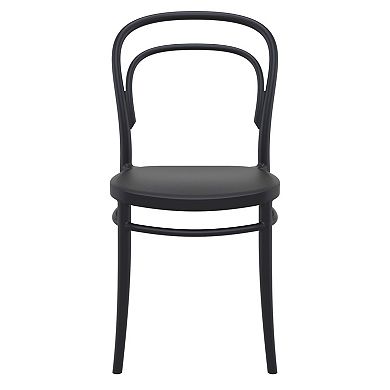 33.5" Black Patio Armless Stackable Dining Chair