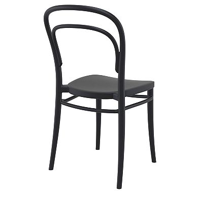 33.5" Black Patio Armless Stackable Dining Chair