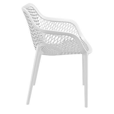 32.25" White Outdoor Patio Dining Arm Chair - Extra Large