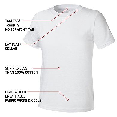 Hanes Ultimate Boys' 5+2 Bonus Pack Moisture-Wicking White Crewneck Undershirt