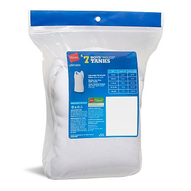 Boys Hanes® 5+2 Bonus Pack Ultimate White Tank Undershirt