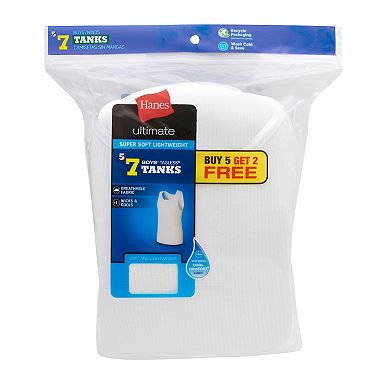 Boys Hanes® 5+2 Bonus Pack Ultimate White Tank Undershirt