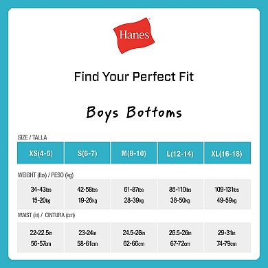 Boys Hanes® 5+2 Bonus Pack Ultimate Gray/Black Boxer Briefs Underwear