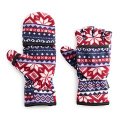 Women's Cuddl Duds® Double Plush Velour & Sherpa Cuff Gloves