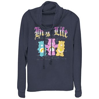 Juniors' Care Bears Hug Life Cowlneck Graphic Lightweight Long Sleeve