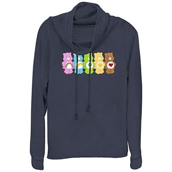 Juniors' Care Bears Line Group Cowlneck Graphic Lightweight Long Sleeve