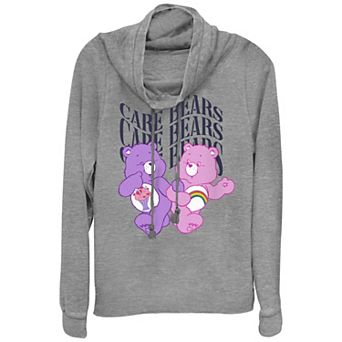 Juniors' Care Bears Share And Cheer Holding Cowlneck Graphic Lightweight Long Sleeve